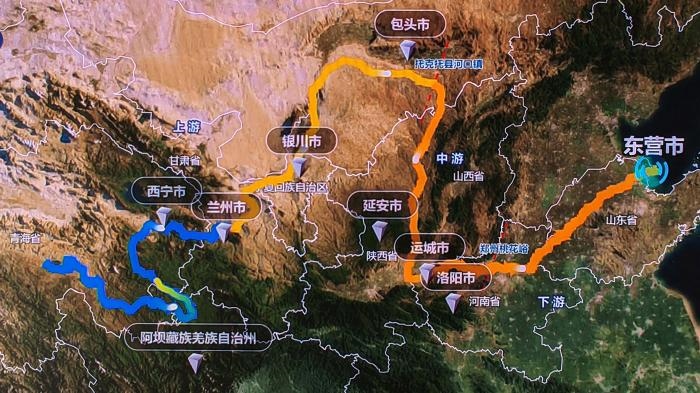 △黃河發(fā)源于青藏高原，呈“幾”字形流經(jīng)青海、四川、甘肅、寧夏、內(nèi)蒙古、山西、陜西、河南、山東9省區(qū)，全長5464公里。(資料圖)