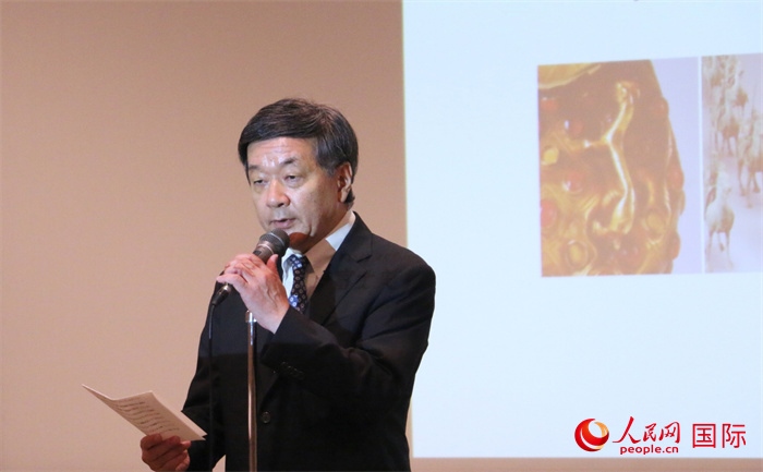 主辦方代表、富士美術(shù)館館長(zhǎng)五木田聰致辭。（人民網(wǎng) 許可攝）