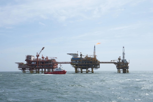 墾利6-1油田海上施工現(xiàn)場(chǎng)。受訪者供圖