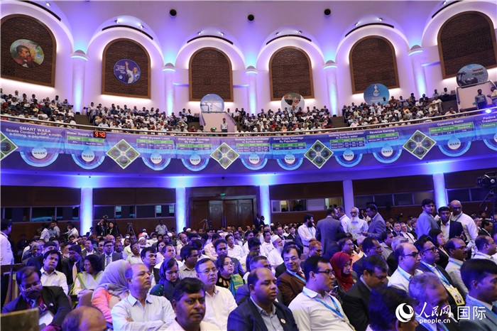 7月13日，達(dá)舍爾甘地污水處理廠項(xiàng)目竣工典禮舉行。人民網(wǎng)記者 孫廣勇攝