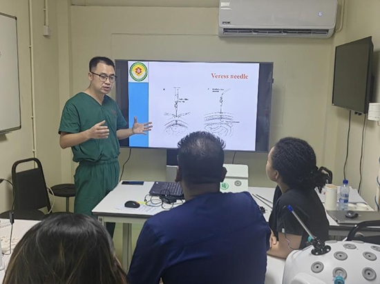 培訓(xùn)現(xiàn)場(chǎng)。第18期援圭亞那醫(yī)療隊(duì)供圖