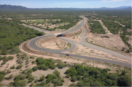 埃爾埃斯皮諾公路項目互通立交航拍。中國中鐵供圖