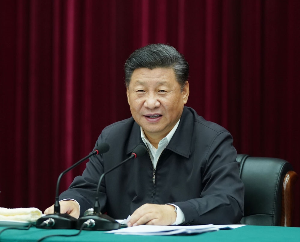 2019年9月18日上午，中共中央總書記、國家主席、中央軍委主席習近平在鄭州主持召開黃河流域生態(tài)保護和高質(zhì)量發(fā)展座談會并發(fā)表重要講話。新華社記者 謝環(huán)馳 攝