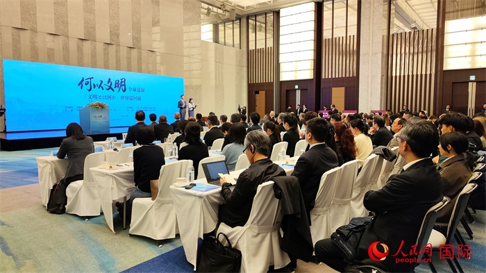 “何以文明”全球巡展?日本特展啟動(dòng)儀式現(xiàn)場(chǎng)。人民網(wǎng) 蔣曉辰攝