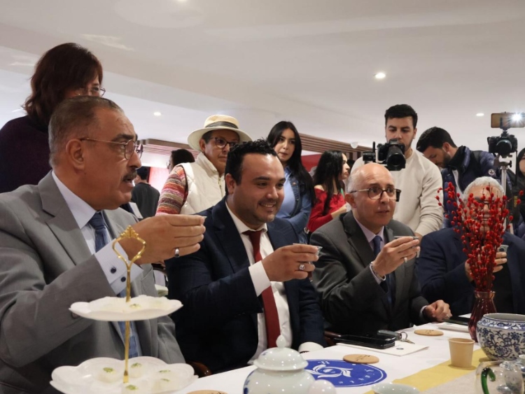 觀眾興致勃勃地體驗(yàn)茶藝。陳芷珊攝