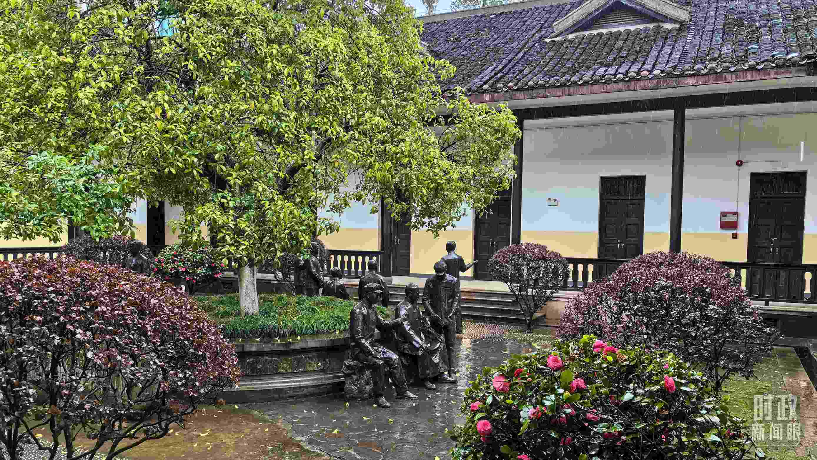 △湖南第一師范學院（城南書院校區(qū)）校園里。（總臺央視記者趙化拍攝）