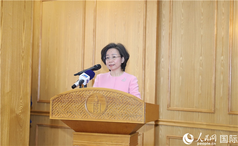 沈敏娟大使致辭。人民網(wǎng)記者 霍文攝