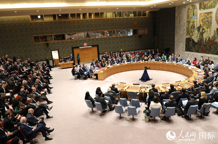 4月18日，聯(lián)合國總部安理會投票現(xiàn)場。 人民網記者 李志偉攝