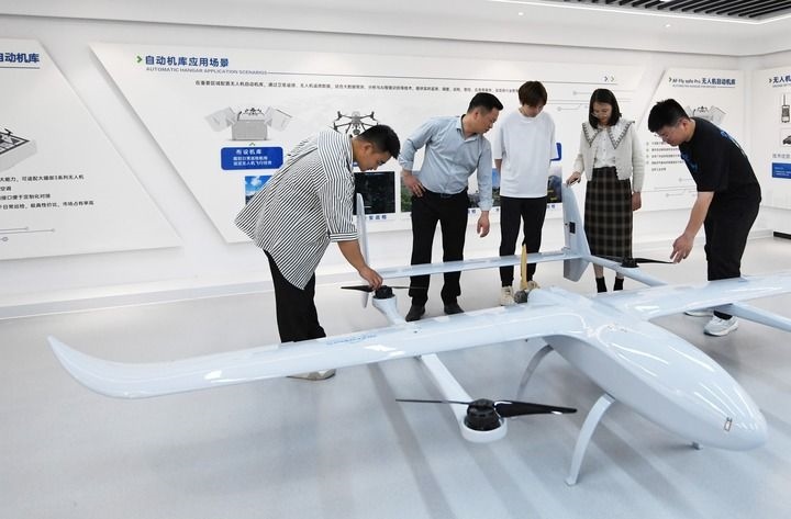 這是中科安飛（合肥）科技有限公司生產(chǎn)的無人機產(chǎn)品。（2024年5月16日攝）新華社發(fā)（郭如琦 攝）