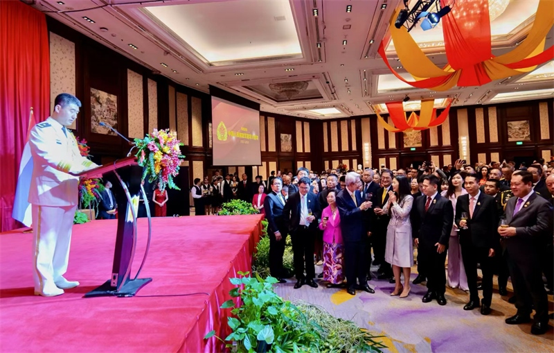 以上圖片均由使館提供，內(nèi)容說明：駐泰使館舉行慶祝建軍97周年招待會現(xiàn)場。