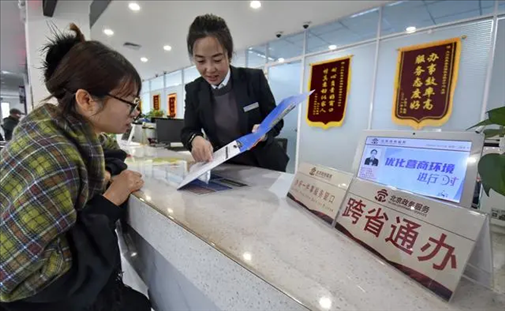 2024年3月25日，北京大興區(qū)，工作人員為群眾辦理跨省政務(wù)事宜。