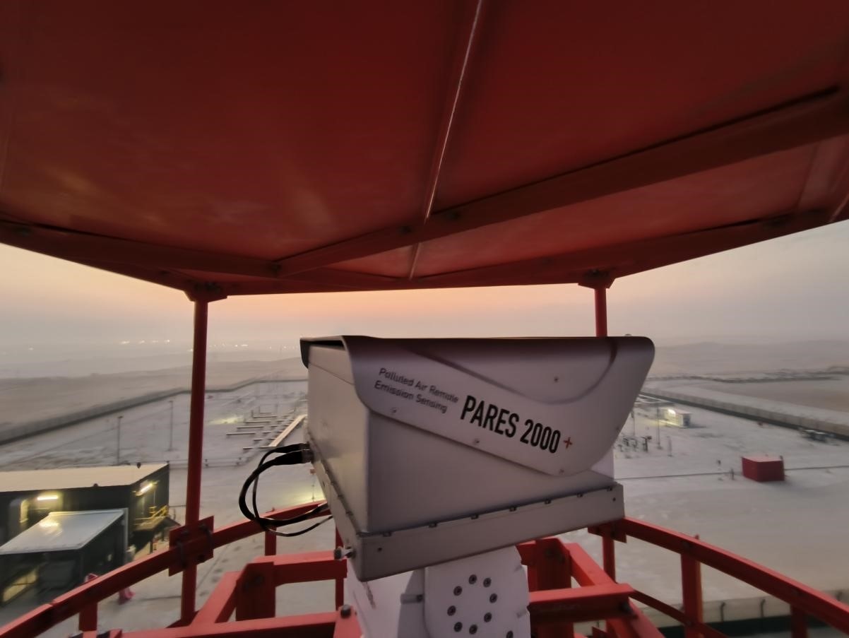 紅外線氣體監(jiān)測及智能預(yù)警系統(tǒng)主設(shè)備。振華石油供圖