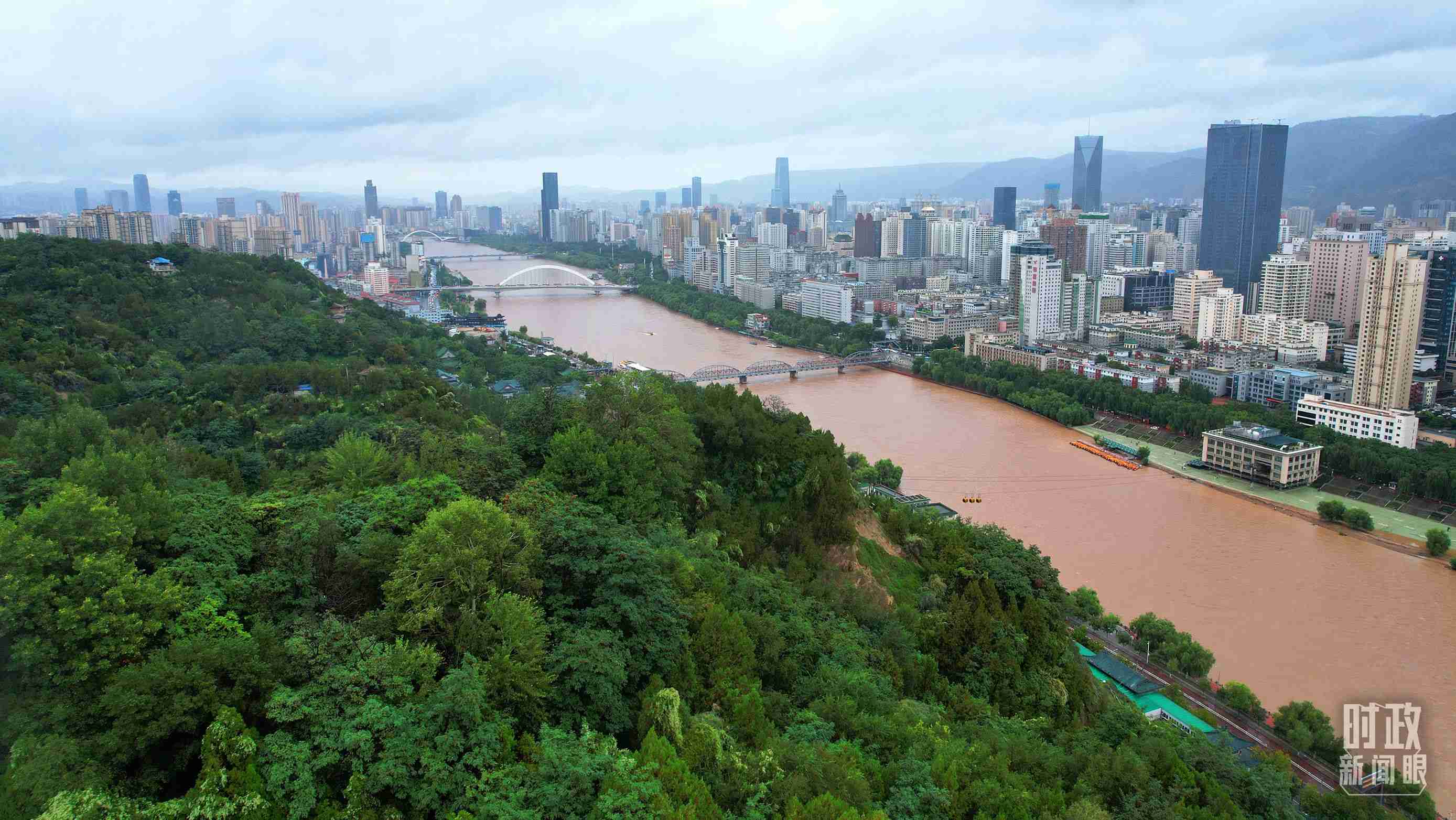 △黃河蘭州段。（總臺央視記者范凱拍攝）