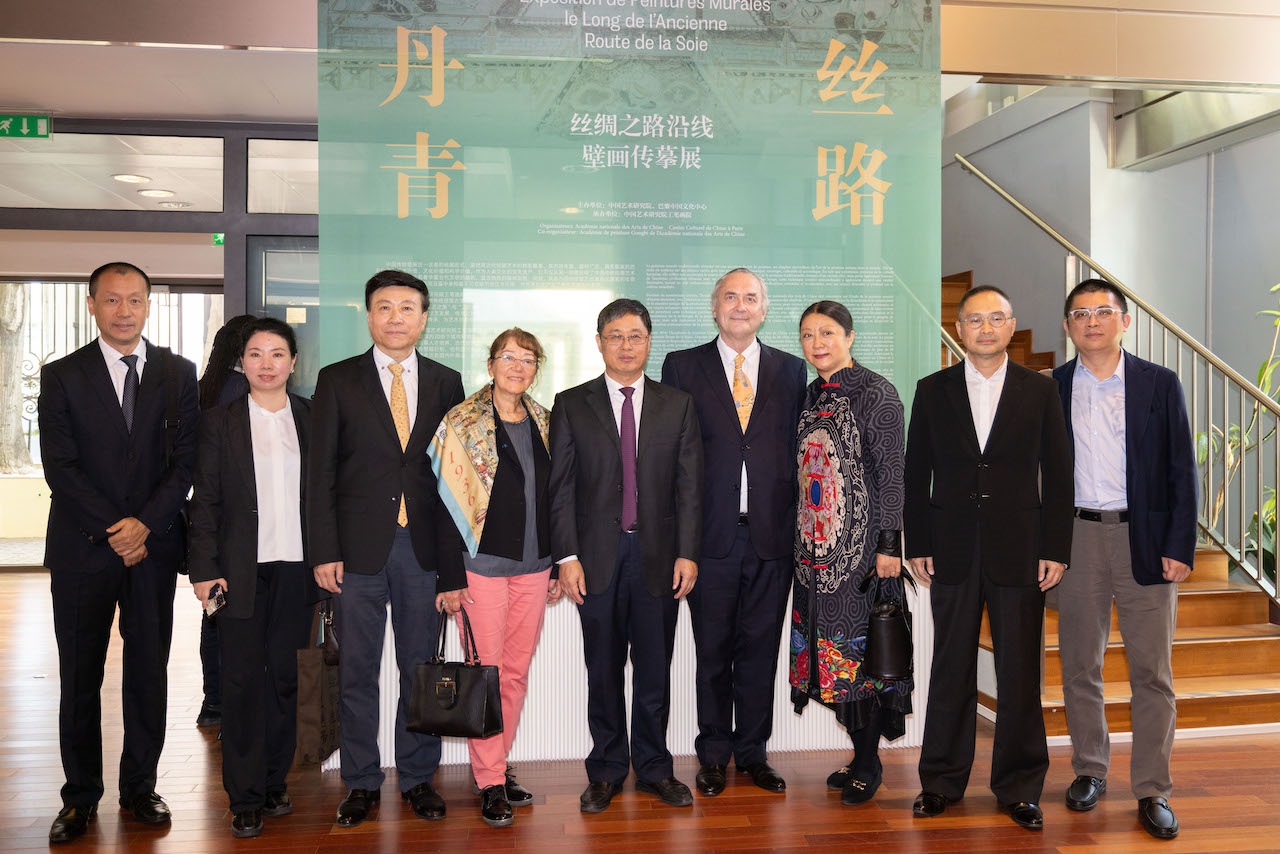 “絲路丹青——絲綢之路沿線壁畫傳摹展”在巴黎中國文化中心隆重開幕。中國藝術研究院供圖