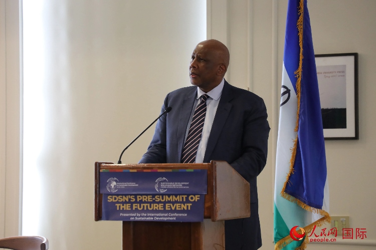 萊索托國王萊齊耶三世出席活動并致辭。人民網(wǎng)記者 李志偉攝