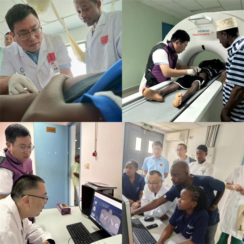 中國援桑醫(yī)療隊多科室專家與當?shù)蒯t(yī)生共同為患者檢查。中國援桑醫(yī)療隊 供圖