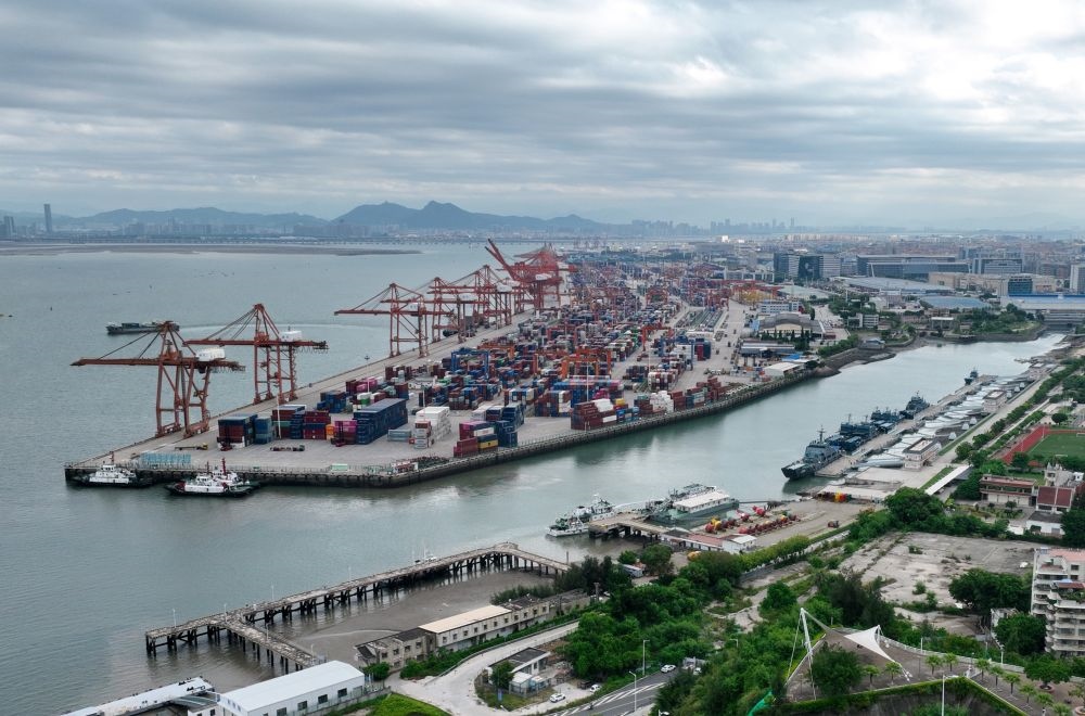 這是中國（福建）自由貿(mào)易試驗(yàn)區(qū)廈門片區(qū)內(nèi)的廈門海天碼頭（2024年9月4日攝）。