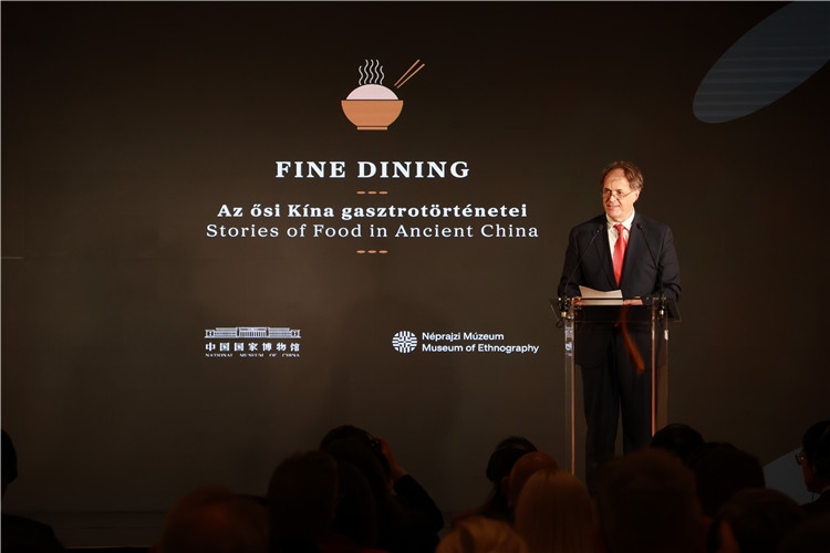 匈牙利文化和創(chuàng)新部副國務(wù)秘書喬鮑致辭。圖片由中國駐匈牙利大使館提供。