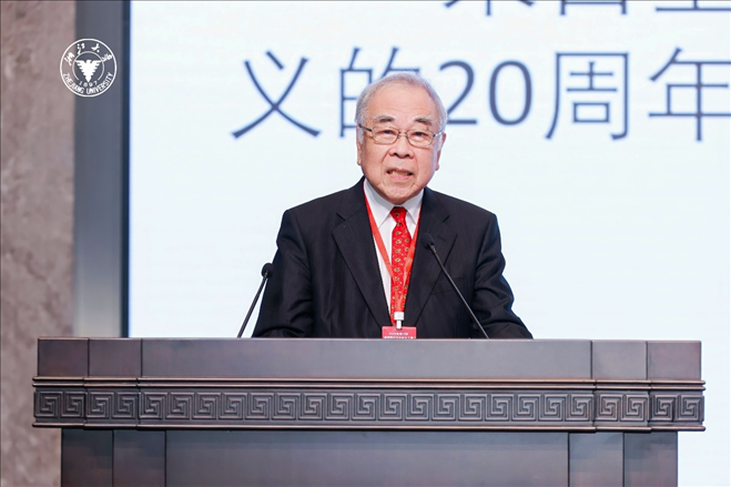 日本科學(xué)協(xié)會(huì)會(huì)長(zhǎng)高橋正征致辭。浙江大學(xué)供圖