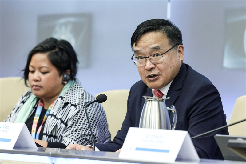 中國駐意大利大使賈桂德向與會(huì)者闡述全球發(fā)展倡議的深刻內(nèi)涵。主辦方供圖