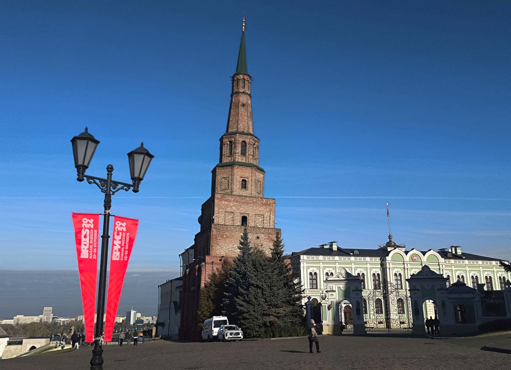 這是2024年10月20日拍攝的俄羅斯喀山克里姆林宮一景。新華社記者 丁海濤 攝