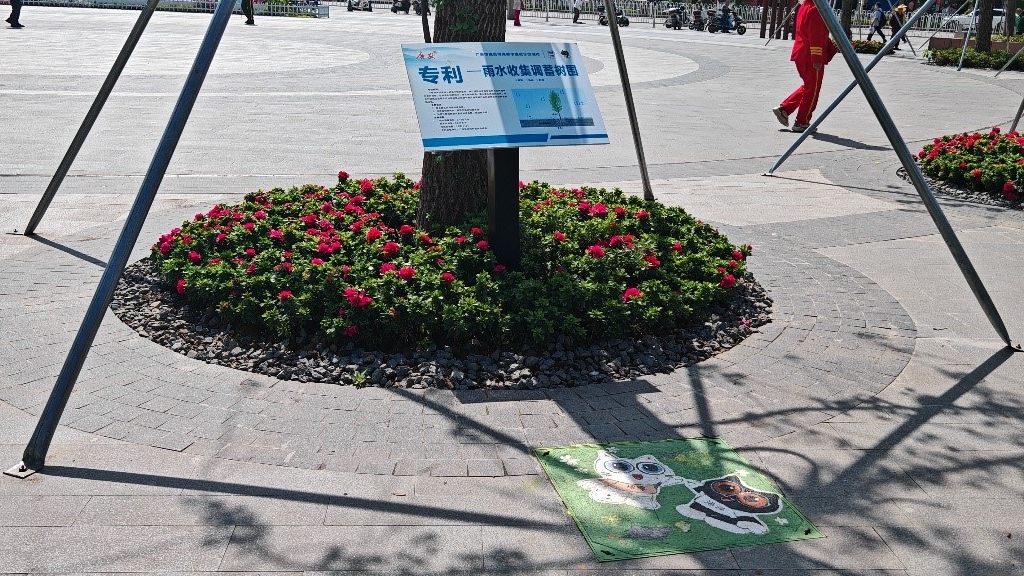 廣安“雨水收集調(diào)蓄樹(shù)池”，已在市內(nèi)公園落地運(yùn)用。受訪者供圖